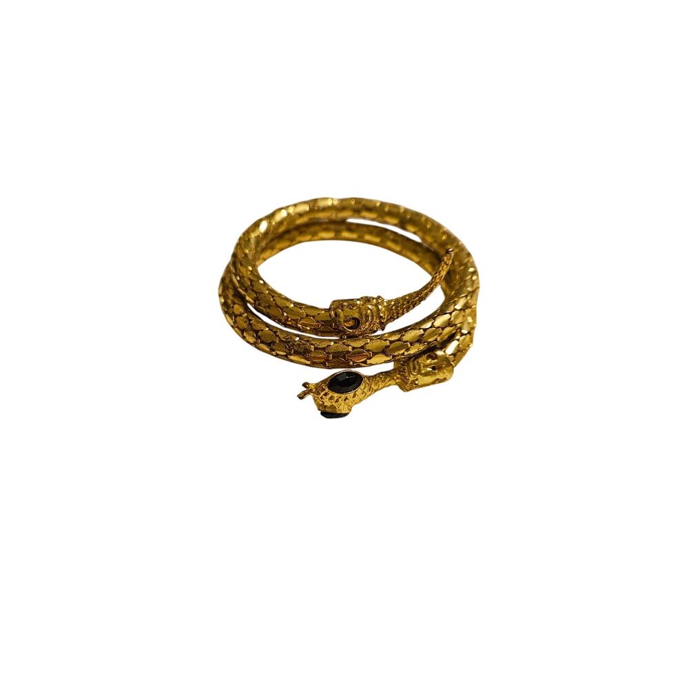 Bracelet Faux Goldtone Rattlesnake Stretchy Halloween Costume Jewelry